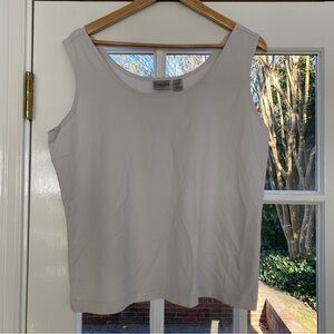 Chico's Microfiber Basic Knit Tank Tapestry White Gray Size 3 US XL Stretch